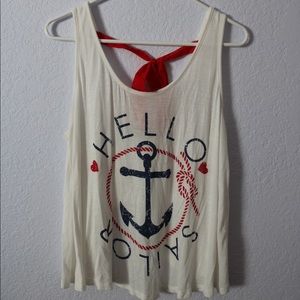 Hello Sailor open back tank top
